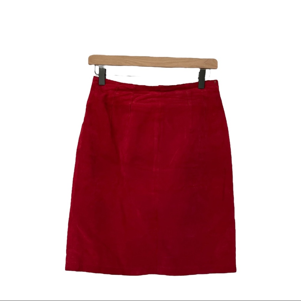 Vintage red suede / leather skirt